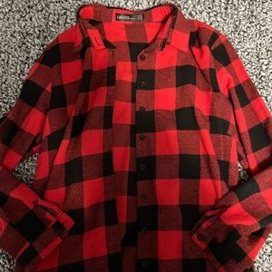 Zanzea Red & Black Flannel